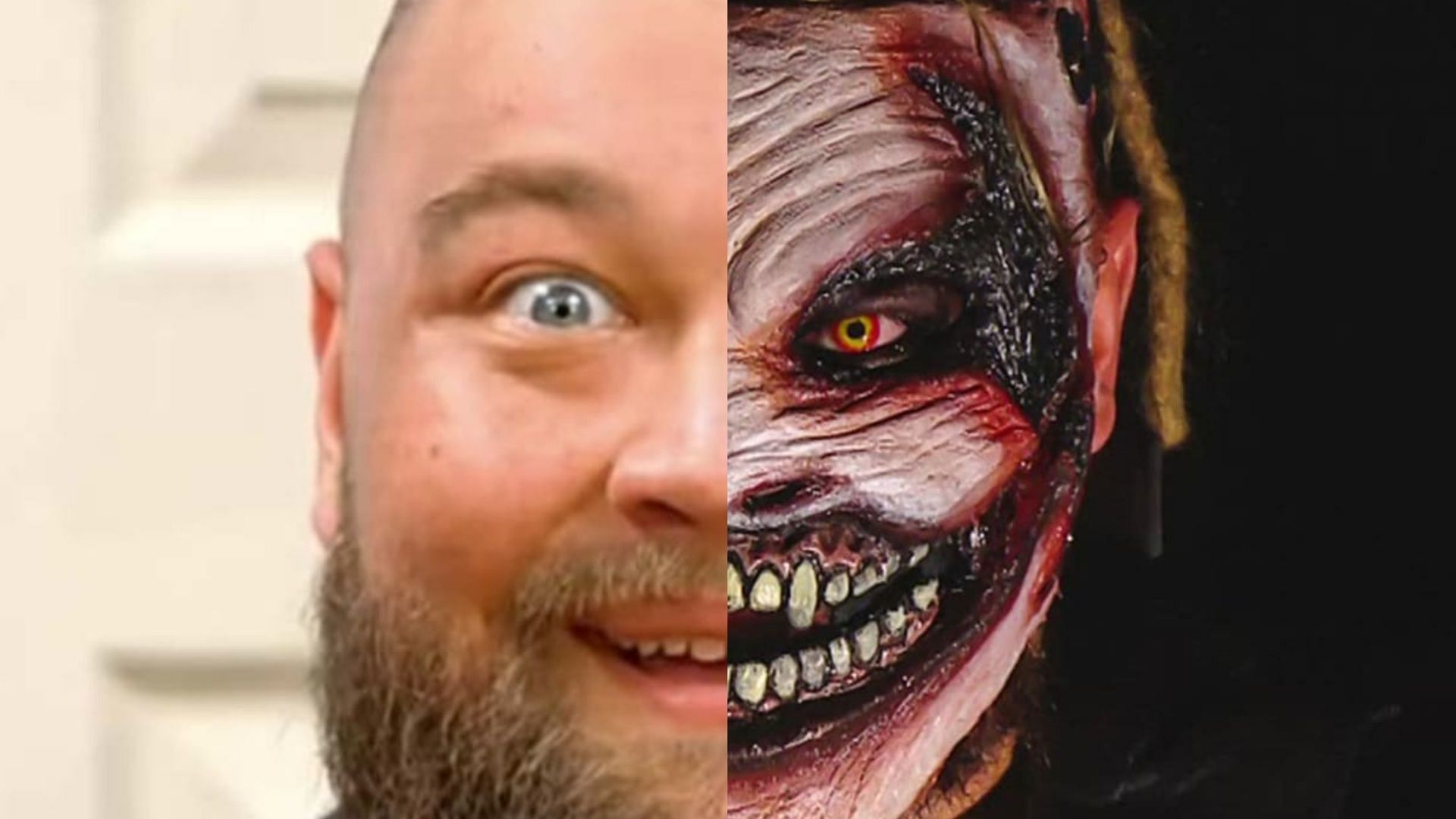 WWE Superstar Bray Wyatt and his alter ego, The Fiend.