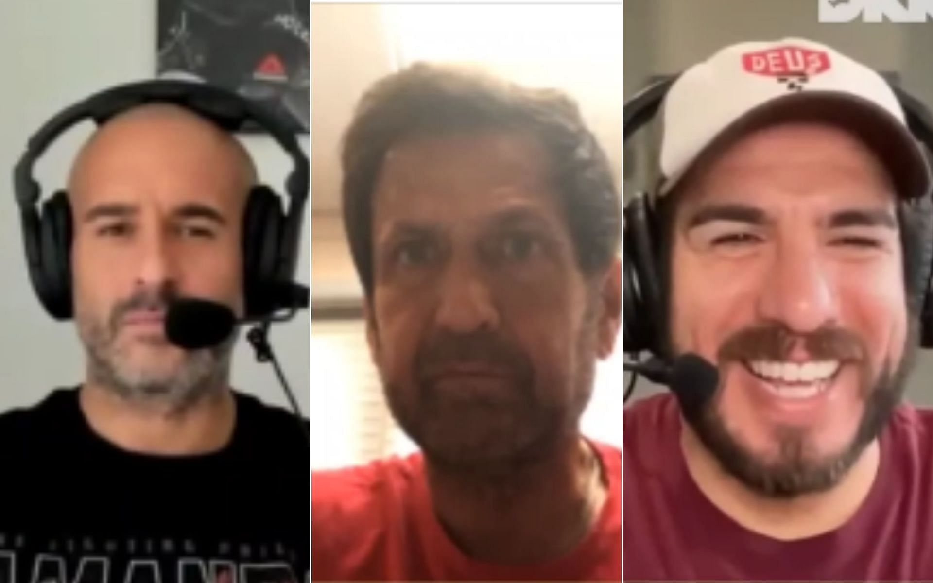 Jon Anik [Left], Ray Longo [Middle], and Kenny Florian [Right] [Photo credit:  DraftKings - YouTube]
