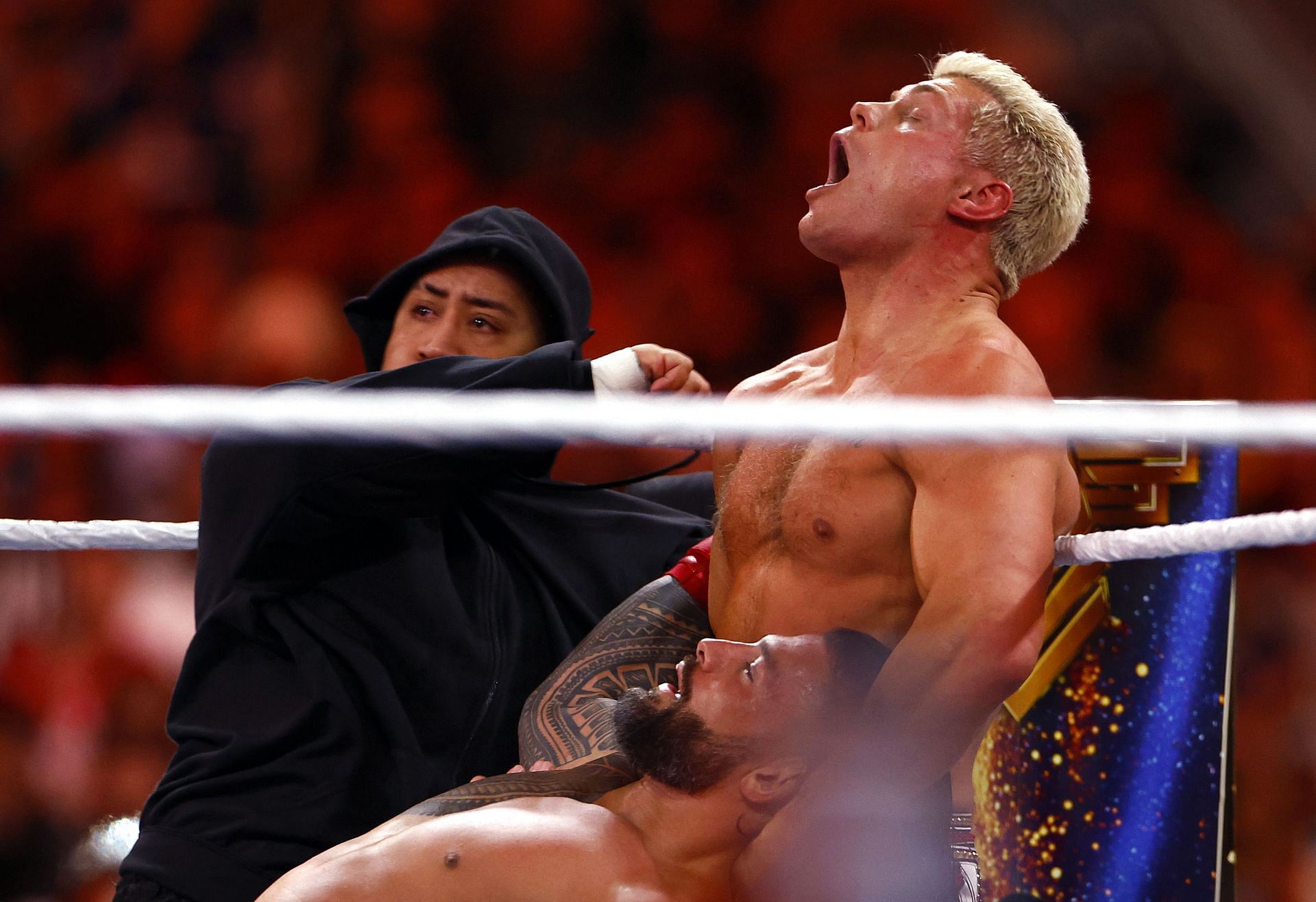 Solo helped Roman retain his titles at WrestleMania 39.