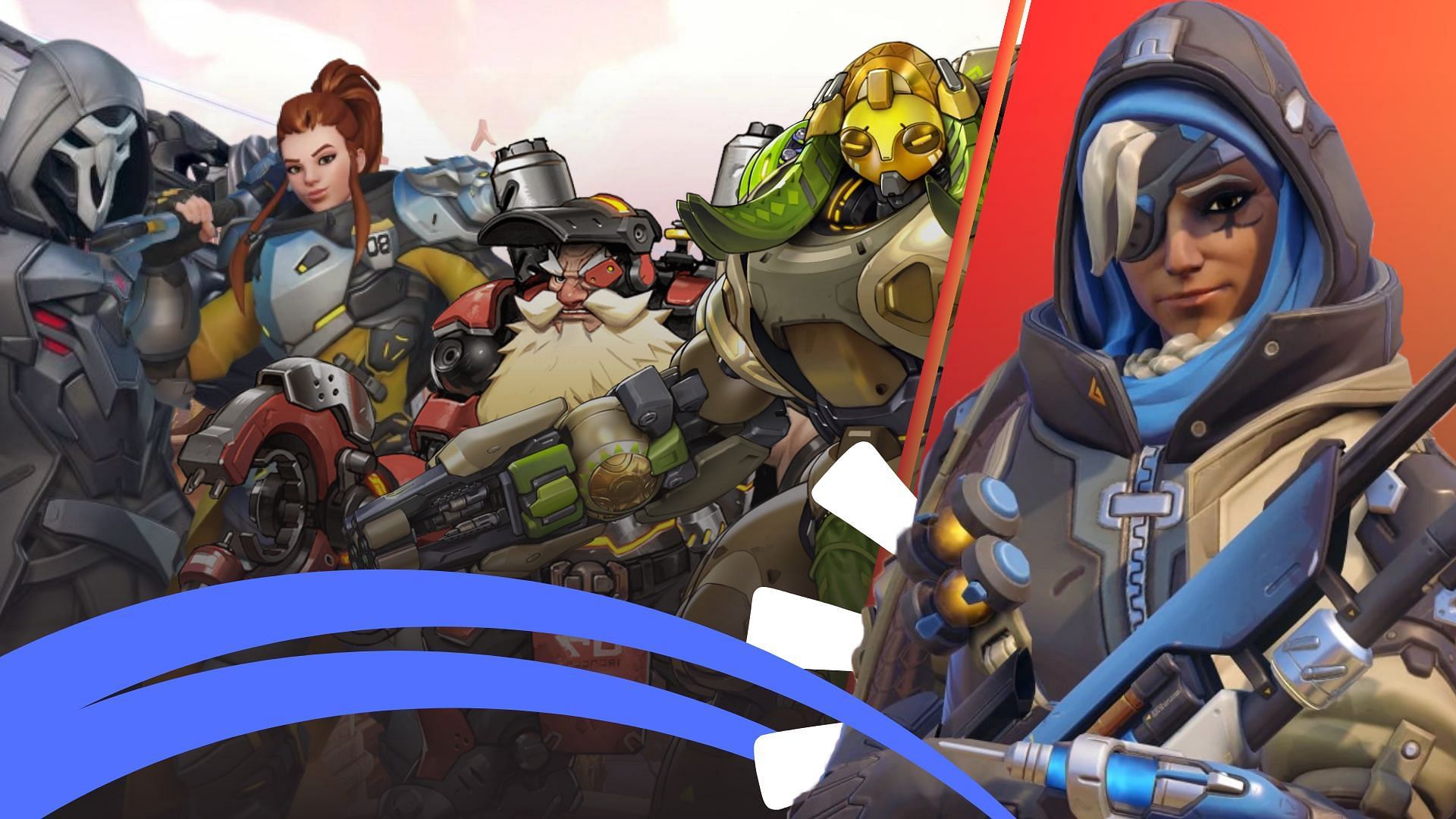 Team comp with Orisa, Reaper, Torbjorn, Ana, and Brigitte (Image via Sportskeeda)