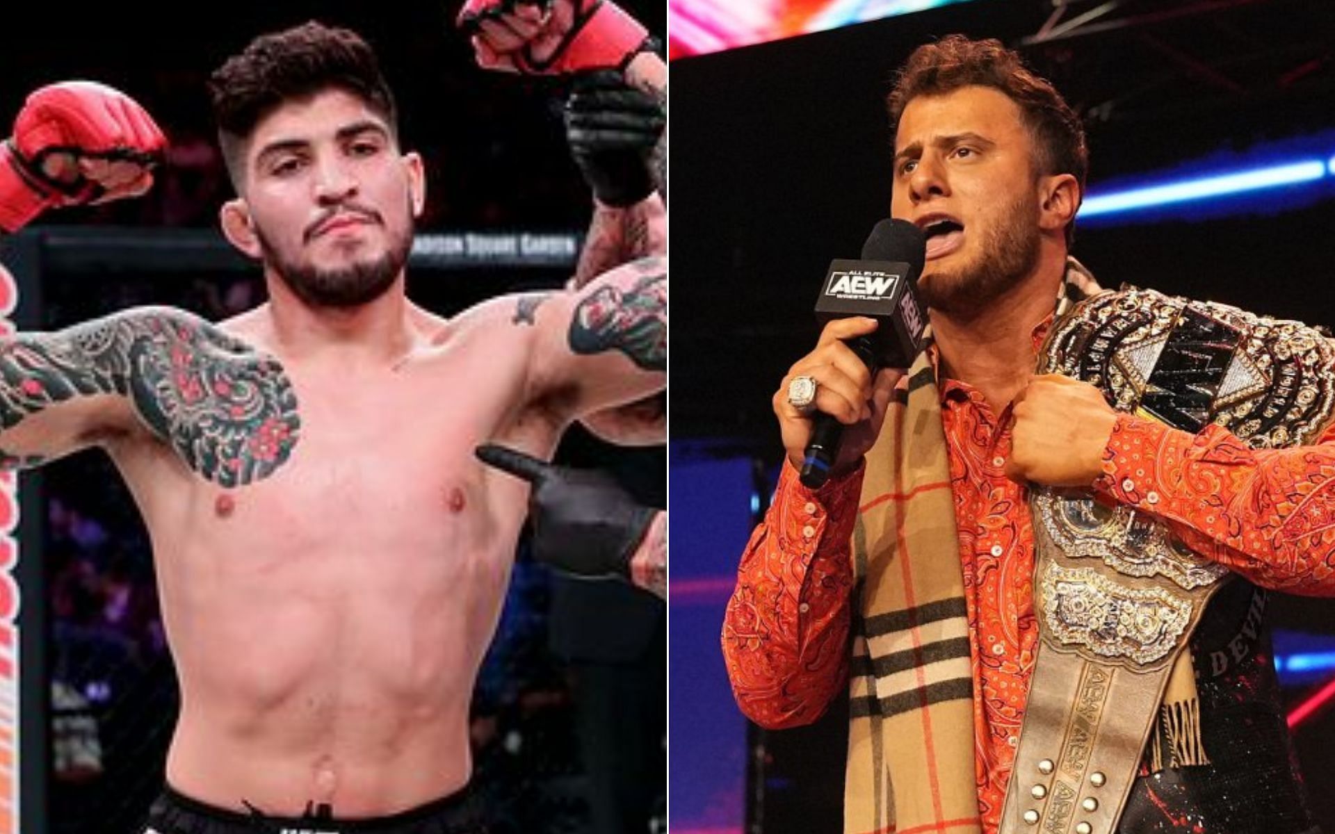 Dillon Danis [Left], and MJF [Right] [Photo credit: Bellator MMA, and @AEWonTV - Twitter]