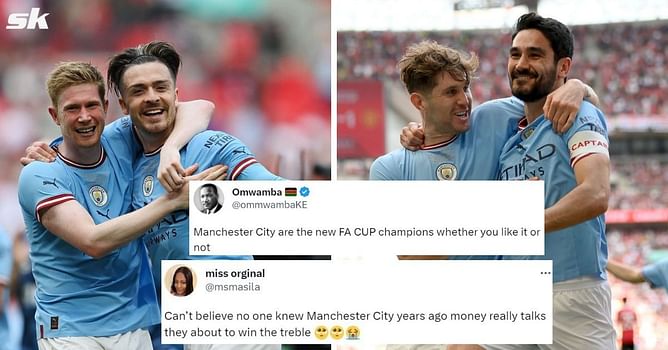"Money really talks", "Champions whether you like it or not" - Twitter erupts as Manchester City lift FA Cup after 2-1 win over Manchester United