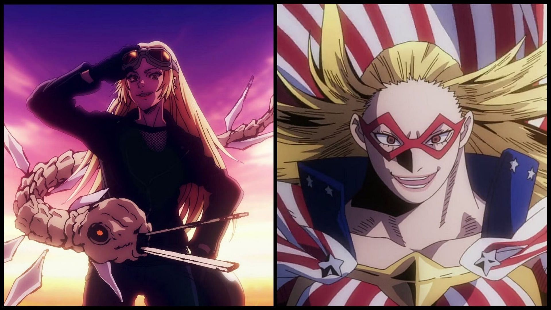 Yuki Tsukumo (left) and Star and Stripe (right) have become a hot-button topic of discussion amongst Jujutsu Kaisen and My Hero Academia fans (Image via Sportskeeda)