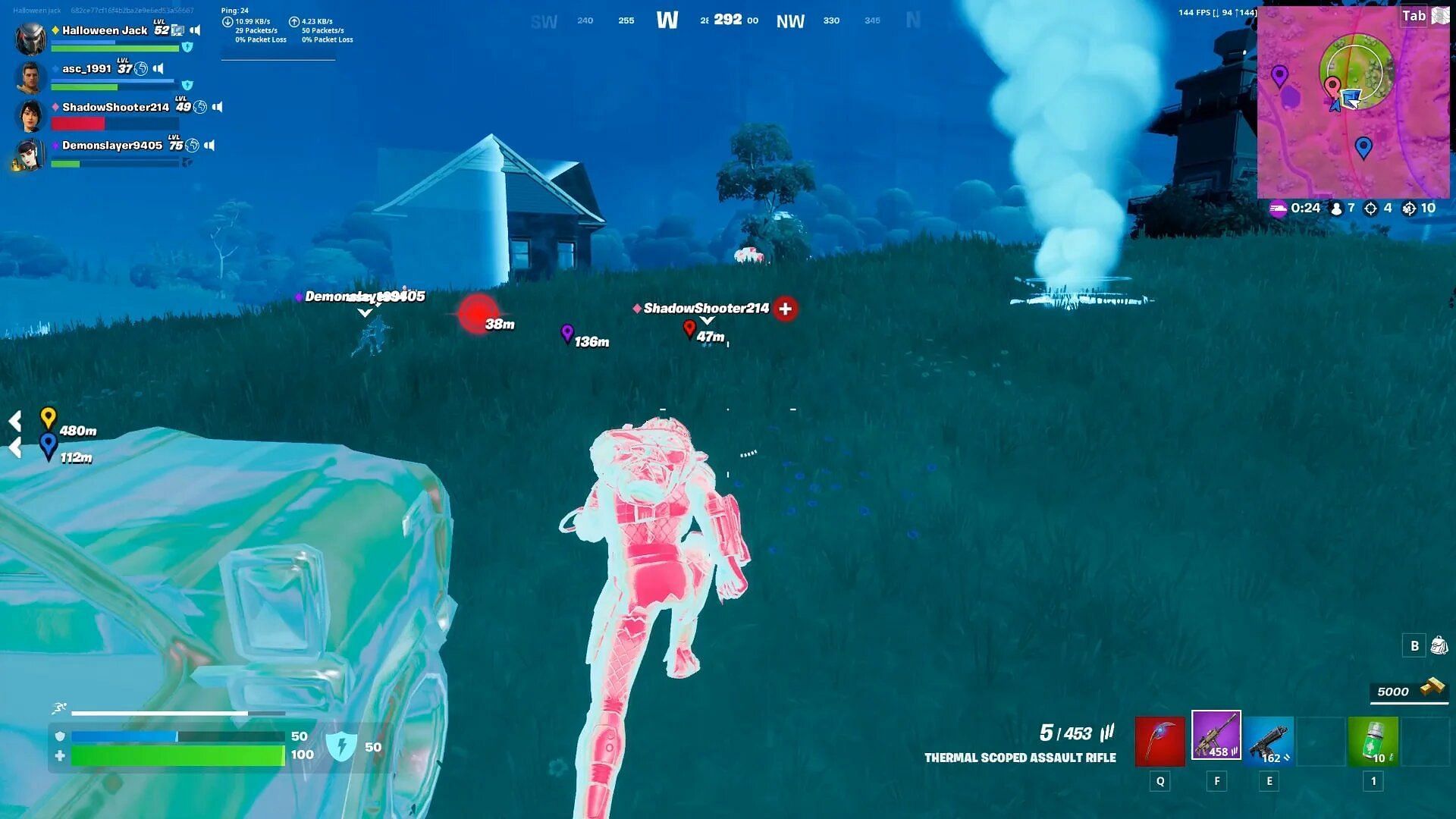 Thermal vision in Fortnite Chapter 4 Season 3 (Image via u/Hollowhead on Reddit)