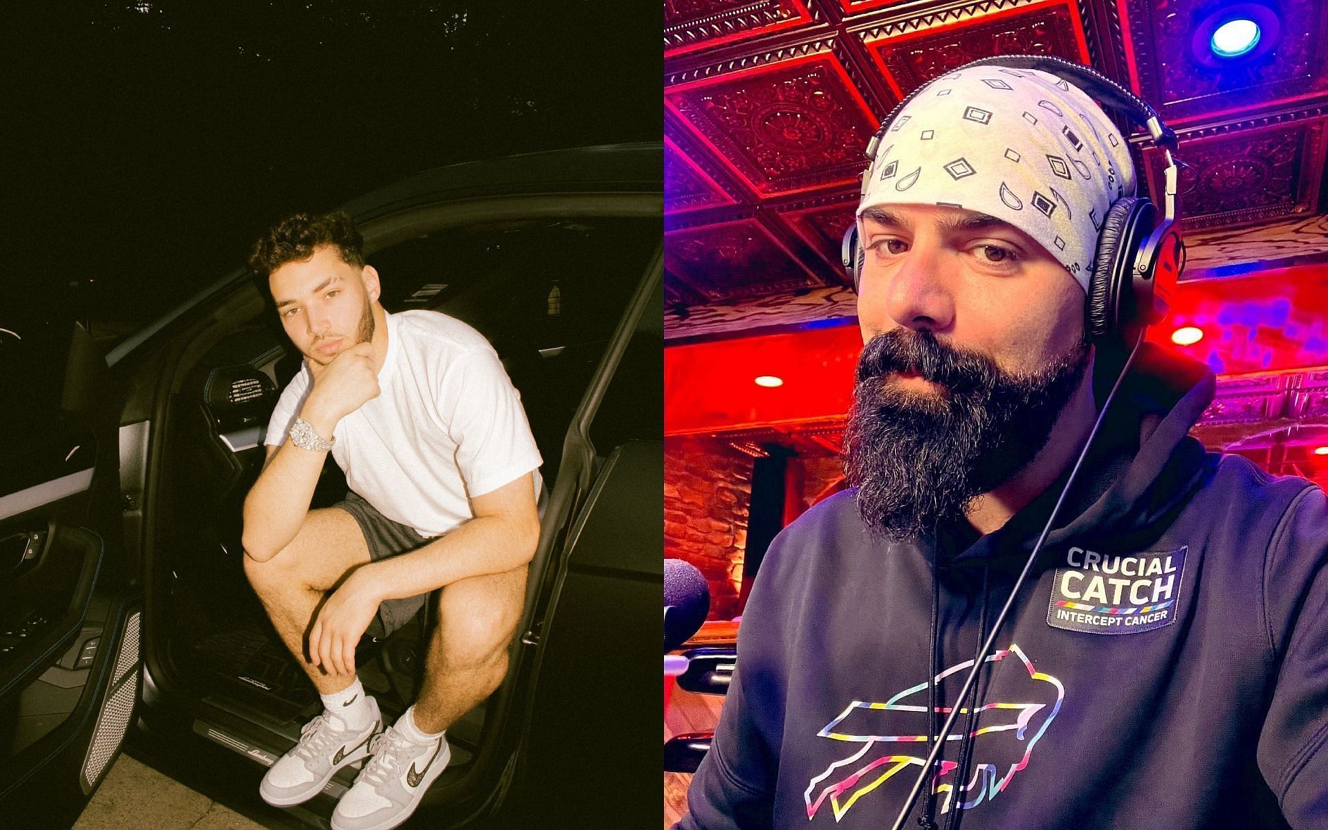 Adin Ross addresses his recent feud with Keemstar (Images via Adin Ross and Keemstar/Twitter)