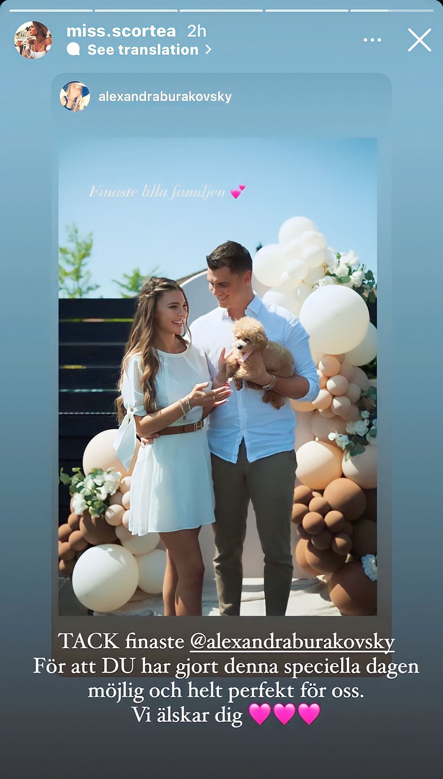 Andre Burakovsky and Johanna Scortea announce they're having a baby girl