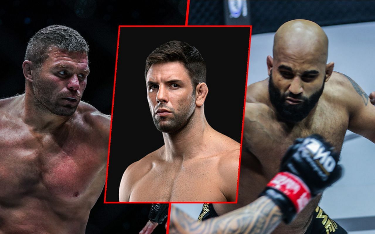 Buchecha (Center) previews Malykhin (Left) versus Bhullar (Right)