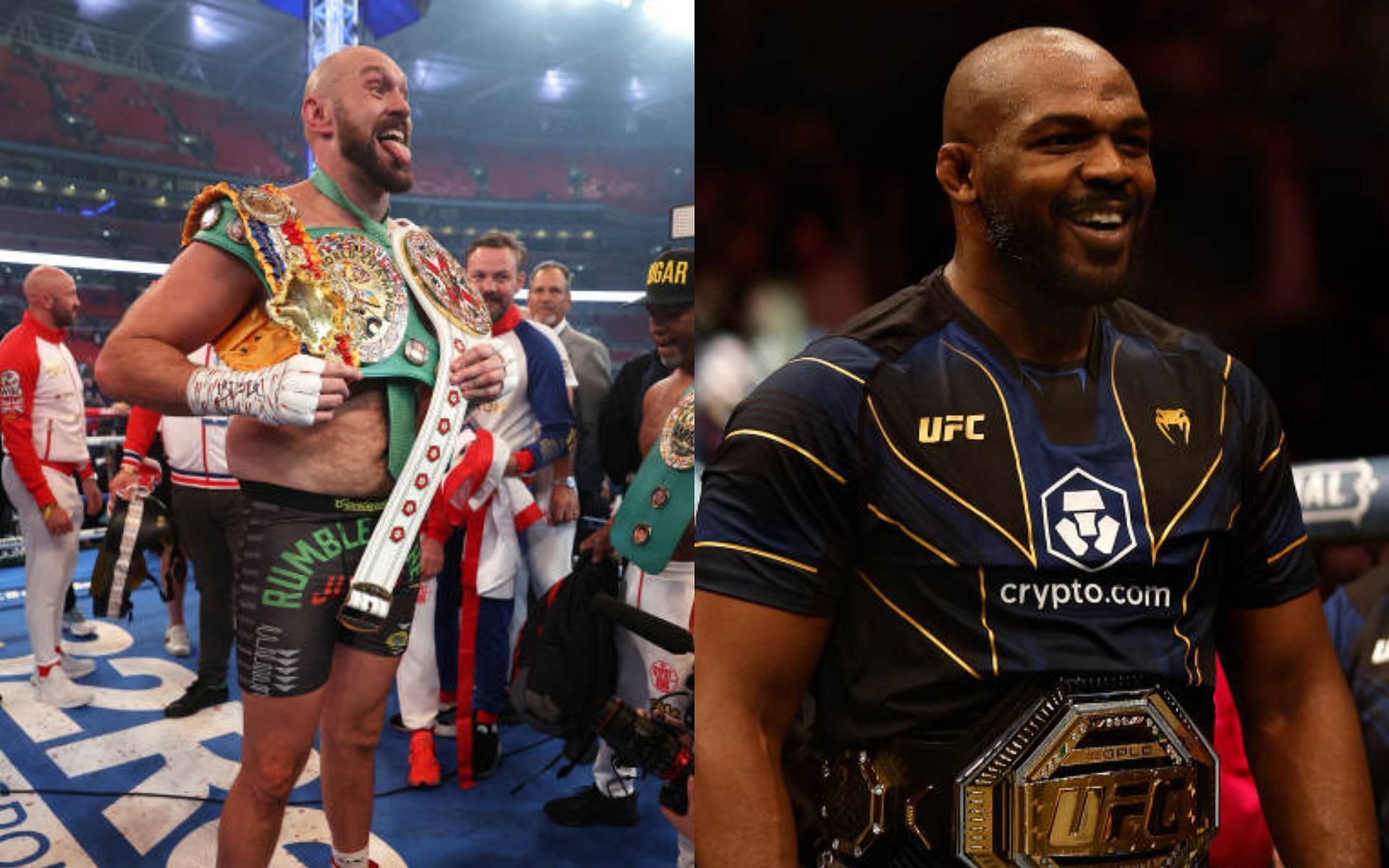 Tyson Fury (left); Jon Jones (right)