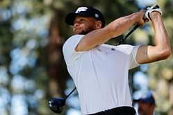 When is Stephen Curry's tee time at The Match 2023?