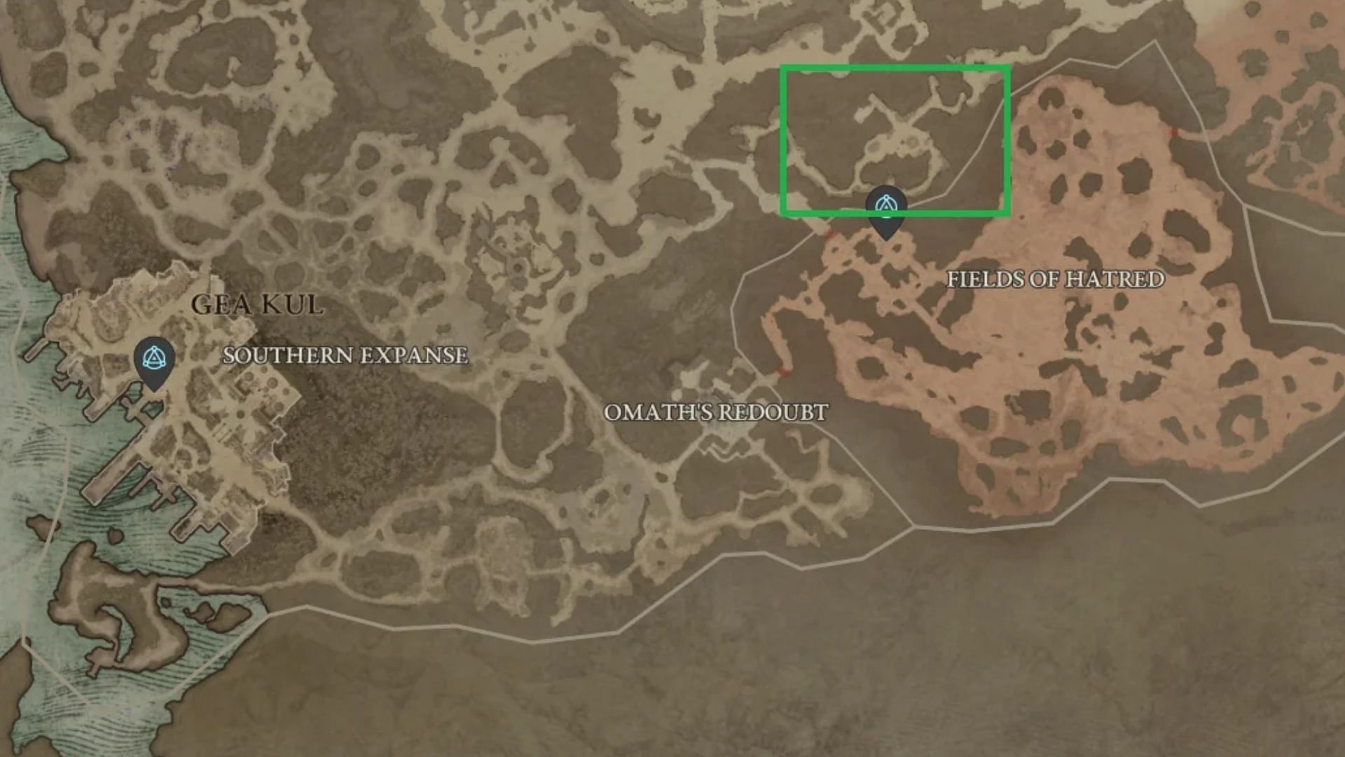 Map leading to the Hidden Camp in Diablo 4 (Image via Fearlessmojo/Reddit)