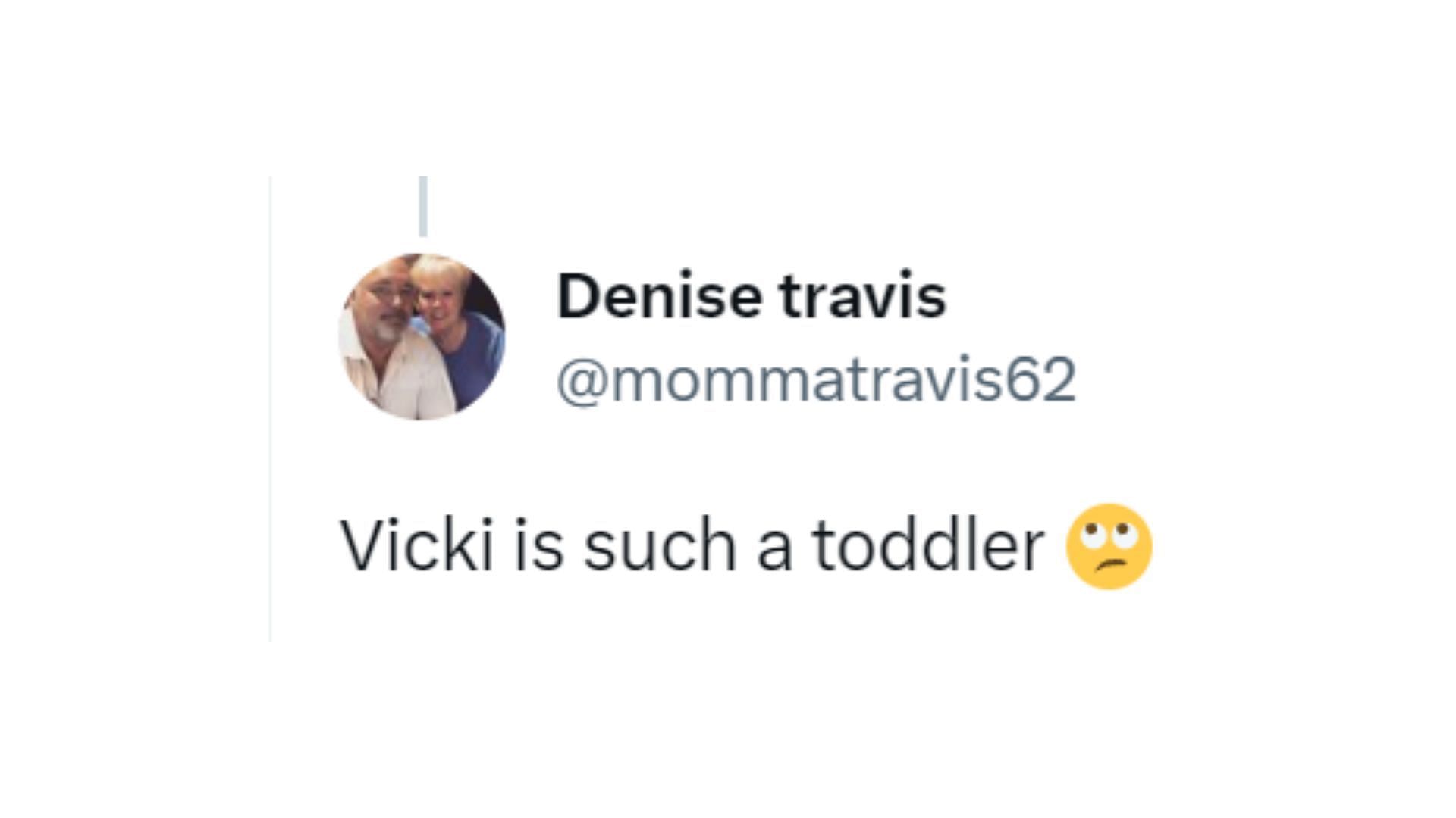 Fan&#039;s reaction to Vicki barring Teddi from the event (Image via Twitter)