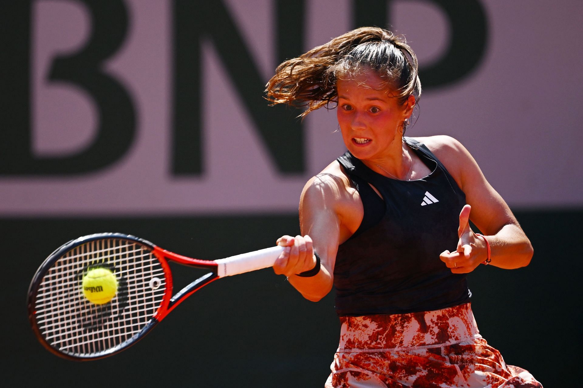 Daria Kasatkina in action at the 2023 French Open.