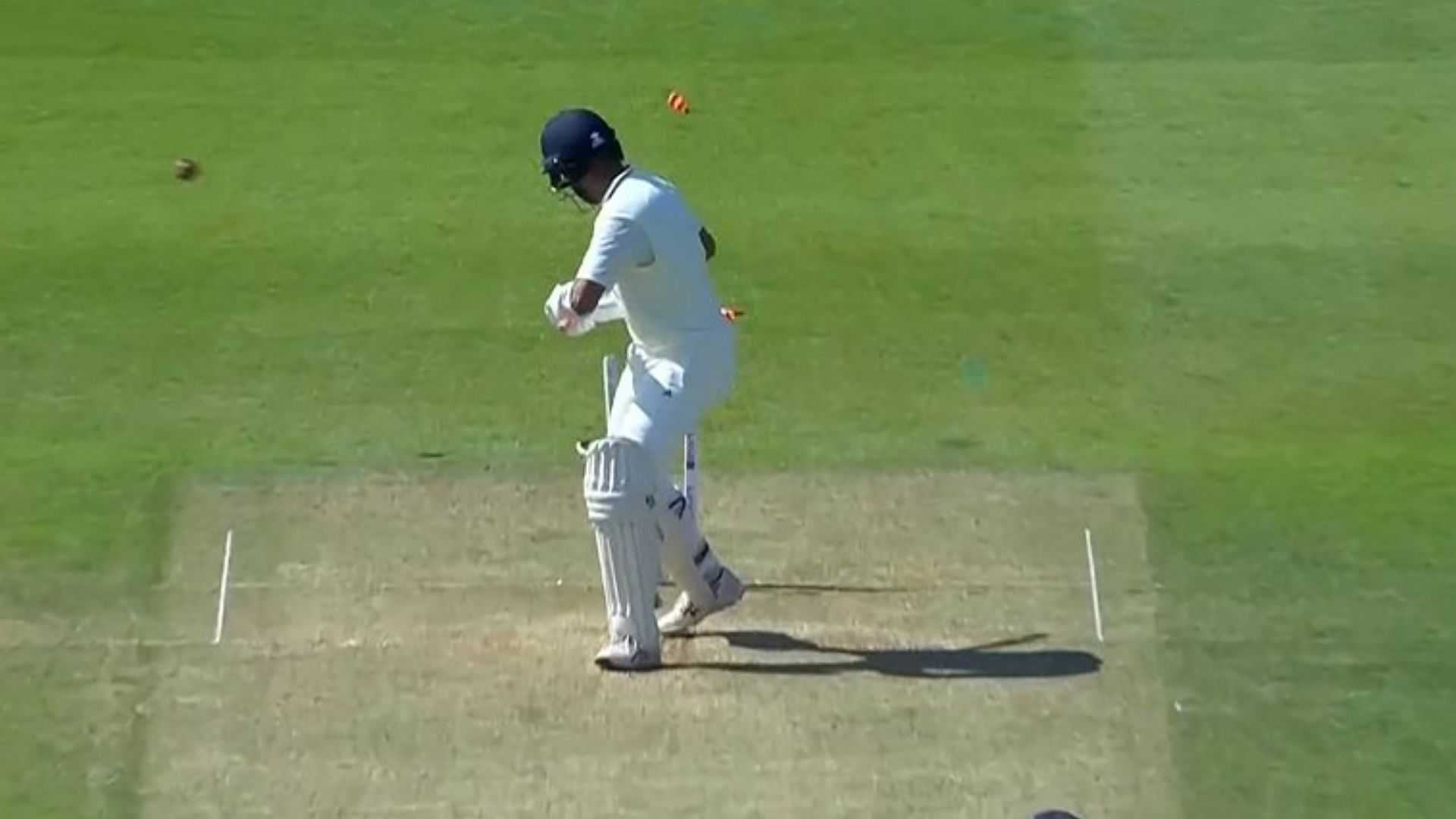 Cheteshwar Pujara shouldered arms to a delivery that he shouldn