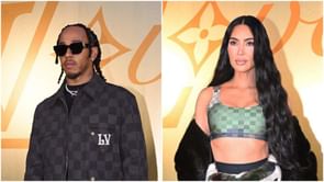 “The Kardashian curse is the last thing we need”: F1 Fans react as Lewis Hamilton interacts with Kim Kardashian at Pharrell’s Louis Vuitton show
