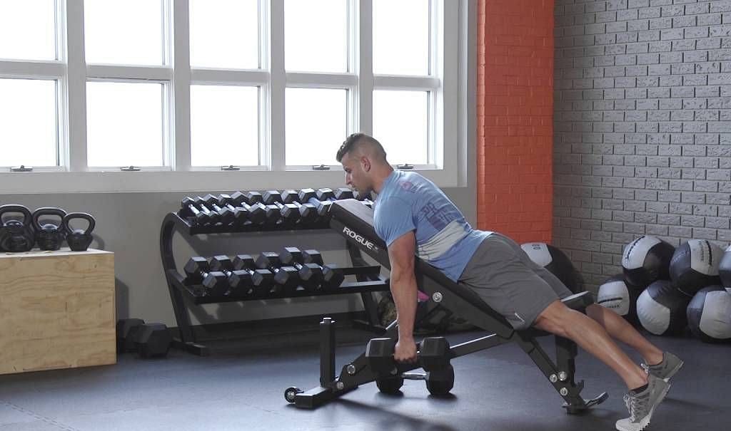 Chest-supported rows. (Image via Pinterest)