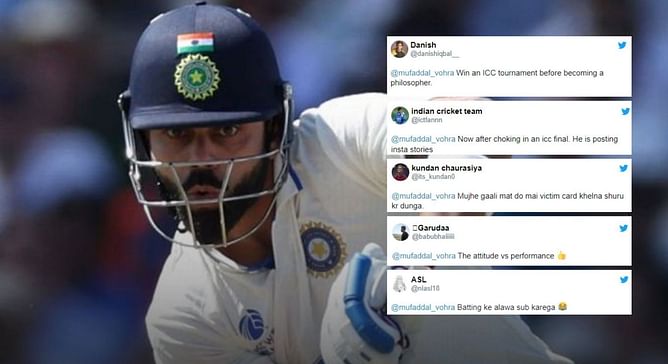 "Batting ke alawa sab kuch karega" - Fans erupt as Virat Kohli posts cryptic story after scoring just 14 runs in WTC 2023 final