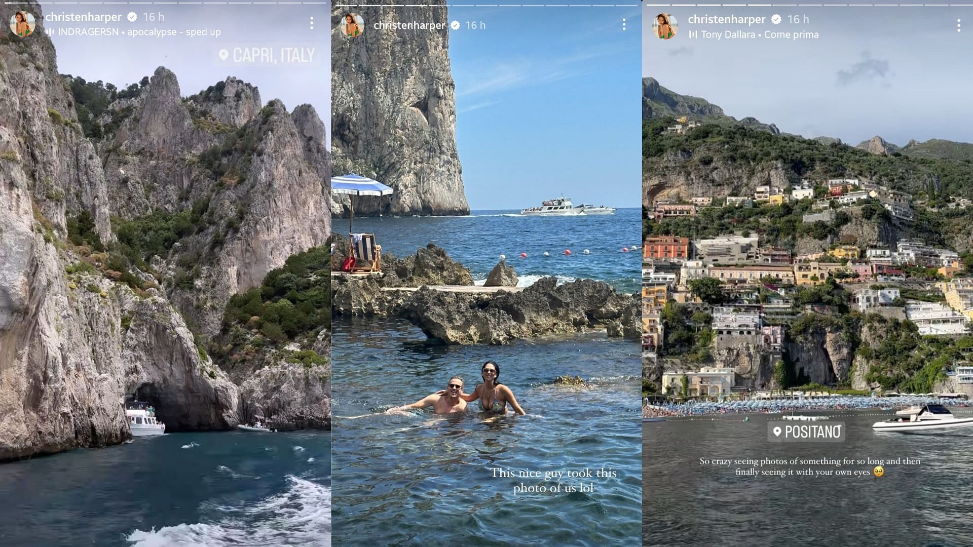 Quarterback Jared Goff went with his fiancee, swimsuit model Christen Harper, to a beach getaway in Italy after the Detroit Lions&#039; mandatory minicamp. (Image via Instagram/christenharper)