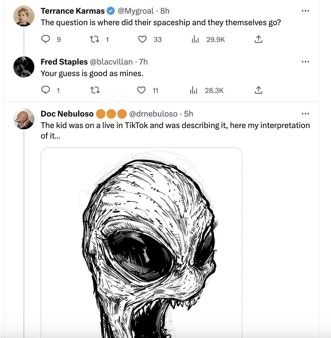 Social media users share reactions as a video featuring extraterrestrial creatures makes way on the internet. (Image via Twitter)