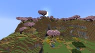 This village spawns inside a cherry grove biome (Image via Mojang)