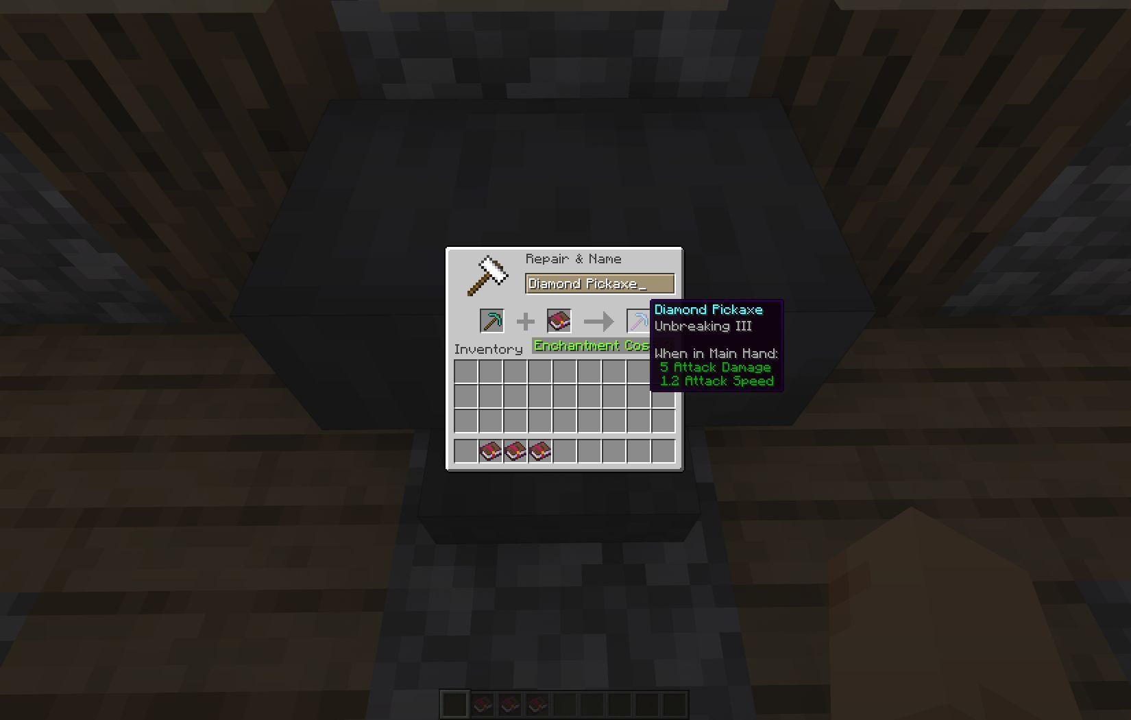 Unbreaking III enchantment (Image via Mojang)