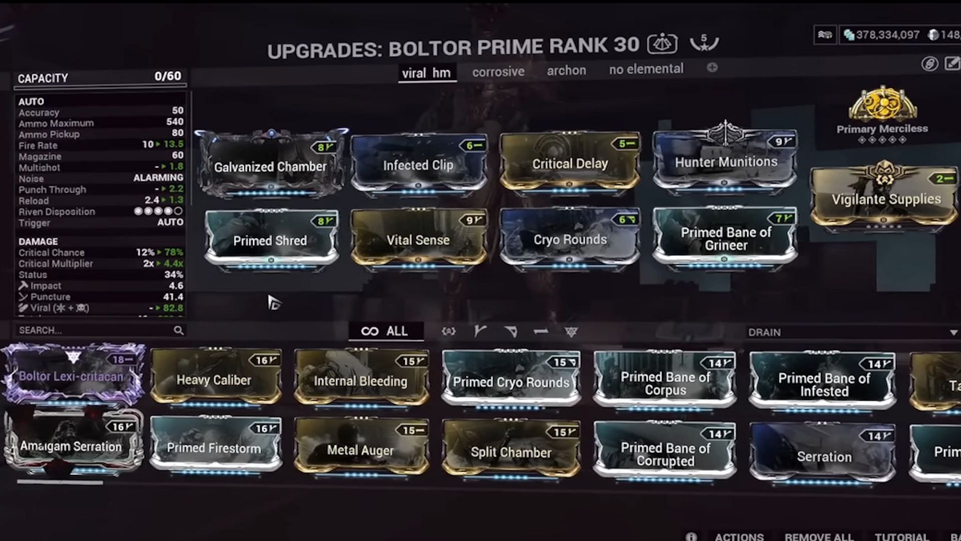 Incarnon Boltor build based on Hunter Munitions for endgame content in Warframe (image via Digital Extremes)