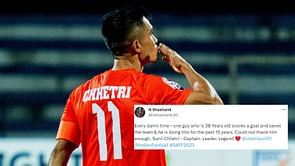 "Every damn time": Twitter reacts after Sunil Chhetri scores yet again for India | SAFF Championship 2023