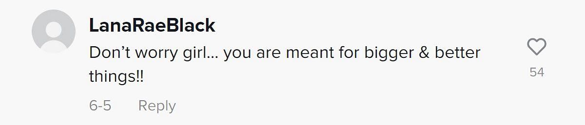 A comment reacting to the news (Image via TikTok/ @LanaRaeBlack)