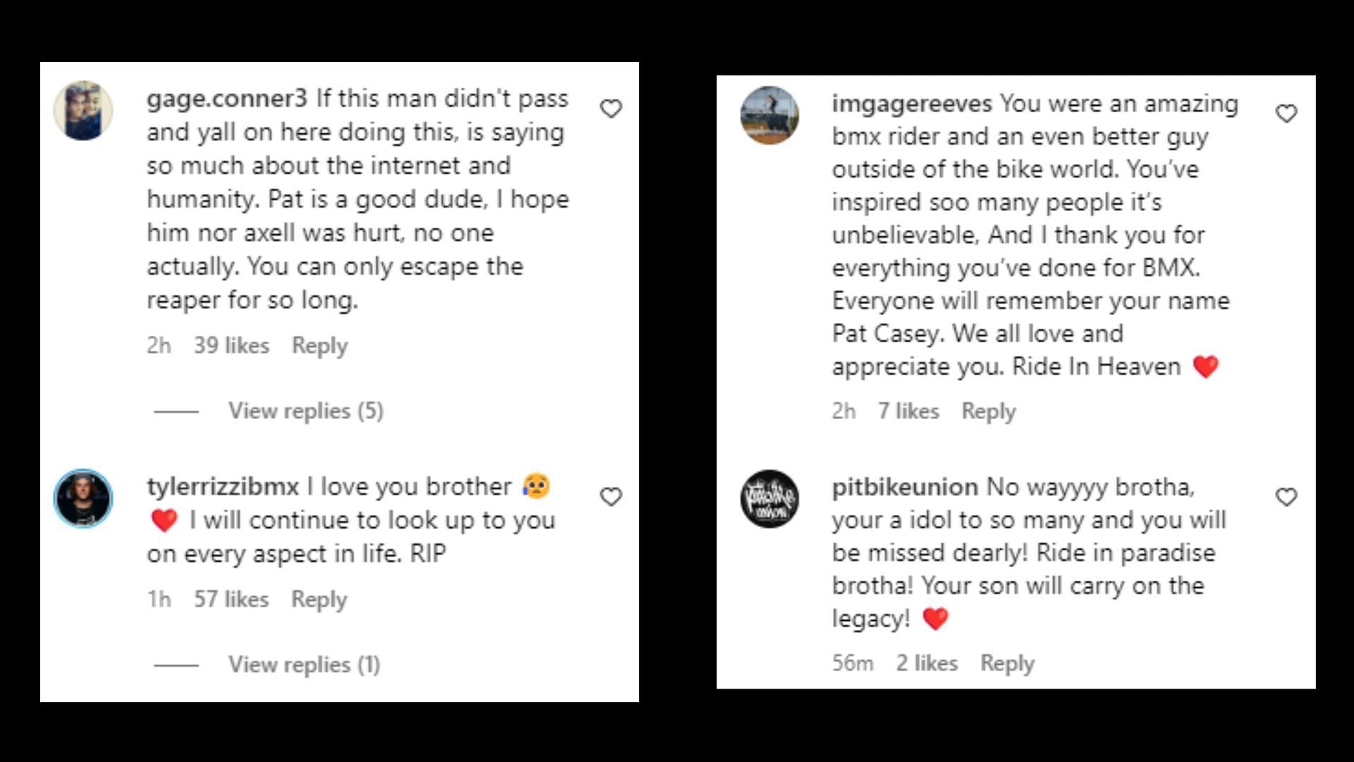 Netizens have started paying tribute despite that Casey&#039;s death is not confirmed yet (Image via patcaseybmx/Instagram)
