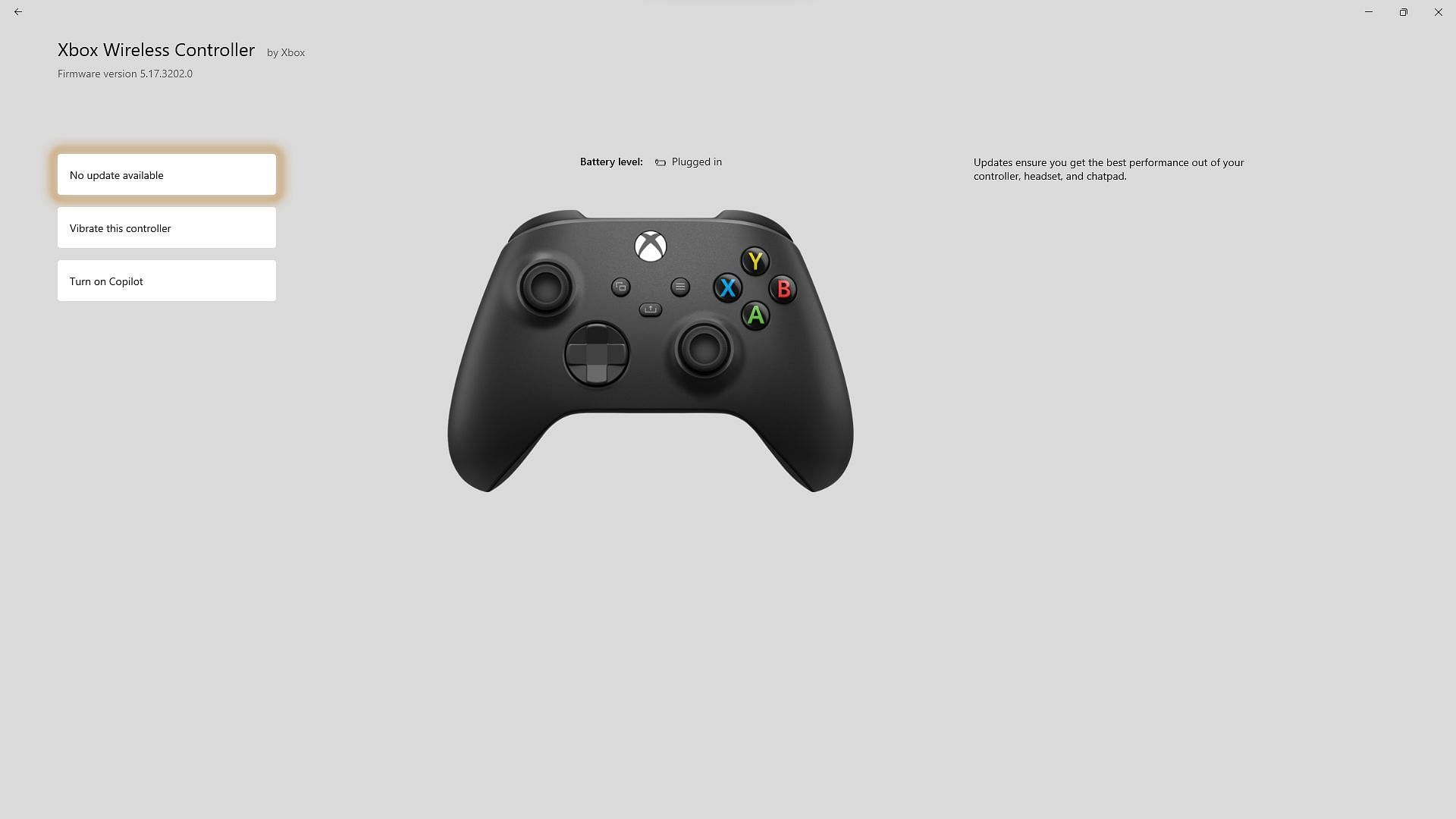 Updates page in the Xbox Accessories app (Image via Sportskeeda)