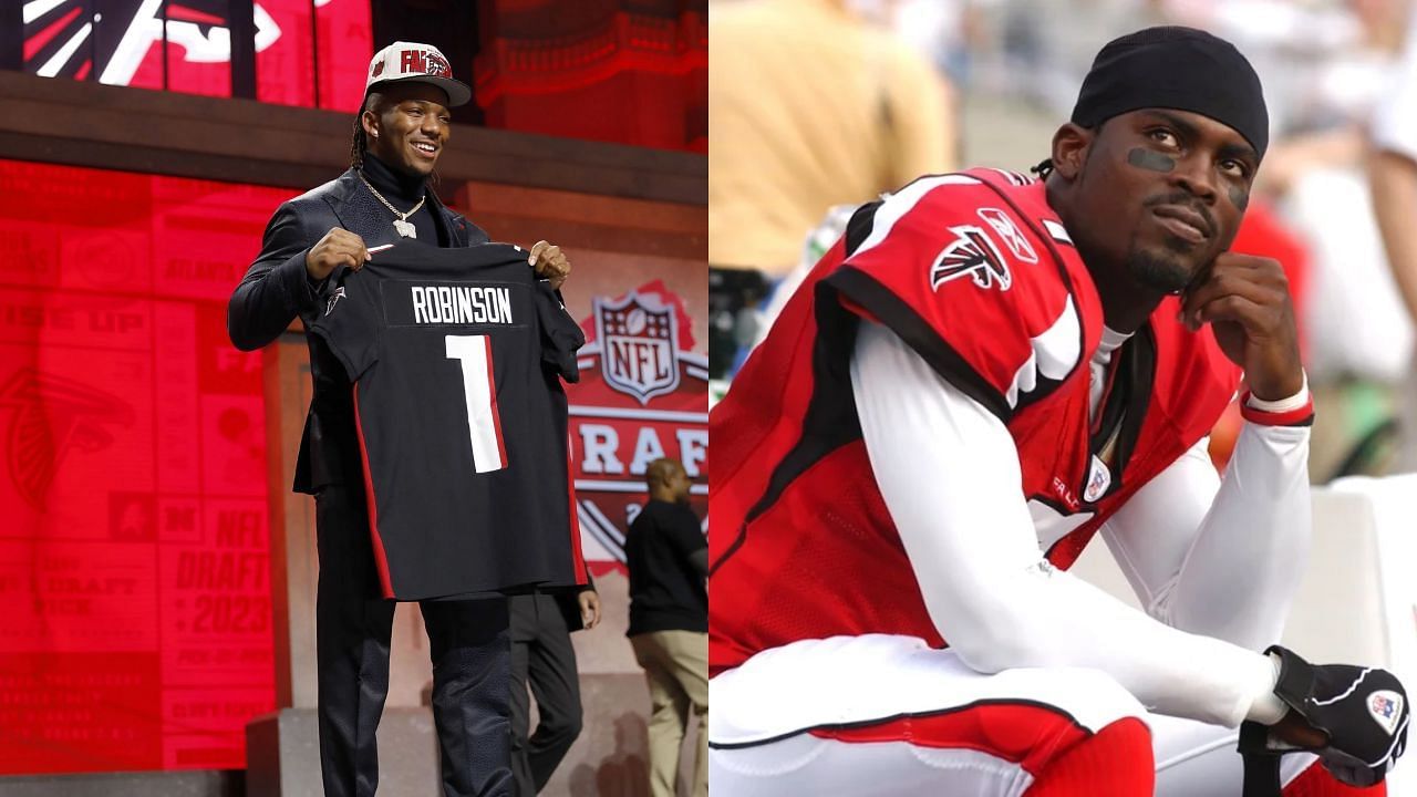 Bijan Robinson is emulating Michael Vick by wearing no. 7 - images: Getty