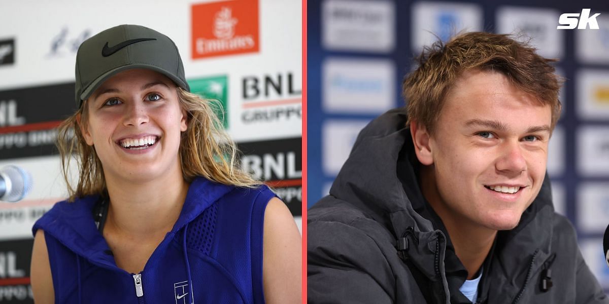 Eugenie Bouchard reacts to Holger Rune