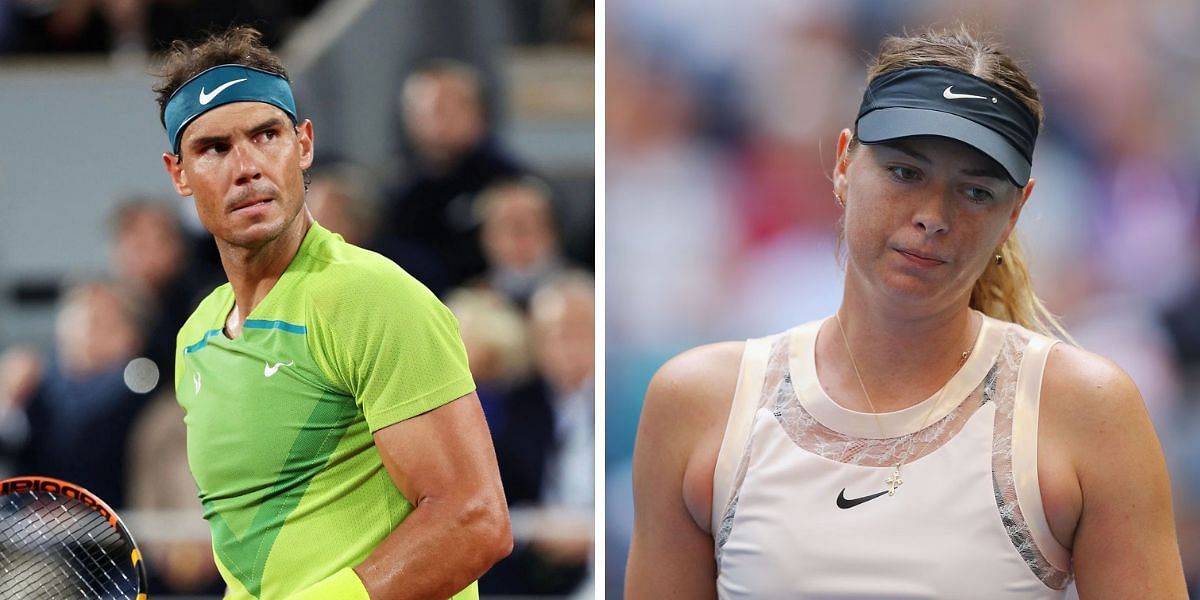 Rafael Nadal (L) and Maria Sharapova