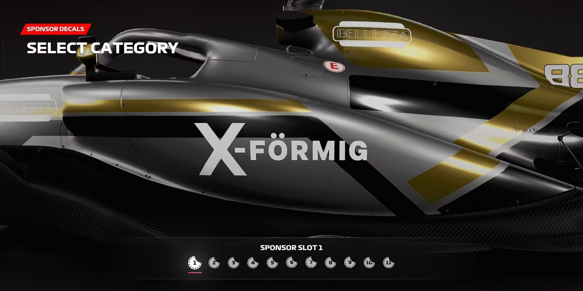 There are various sponsor logos to choose from in F1 23 (Image via Electronic Arts)
