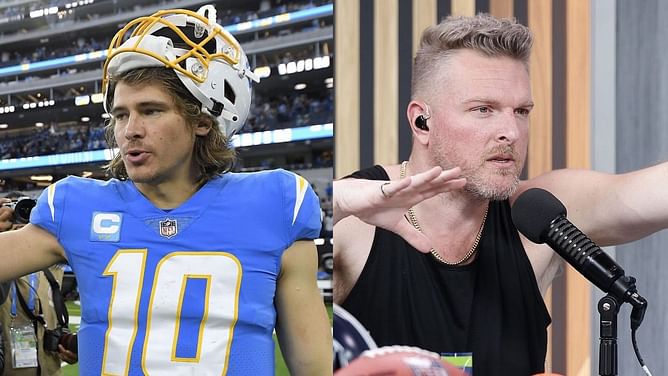 Pat McAfee rejects claims of Justin Herbert holding Chargers hostage - “Completely false”