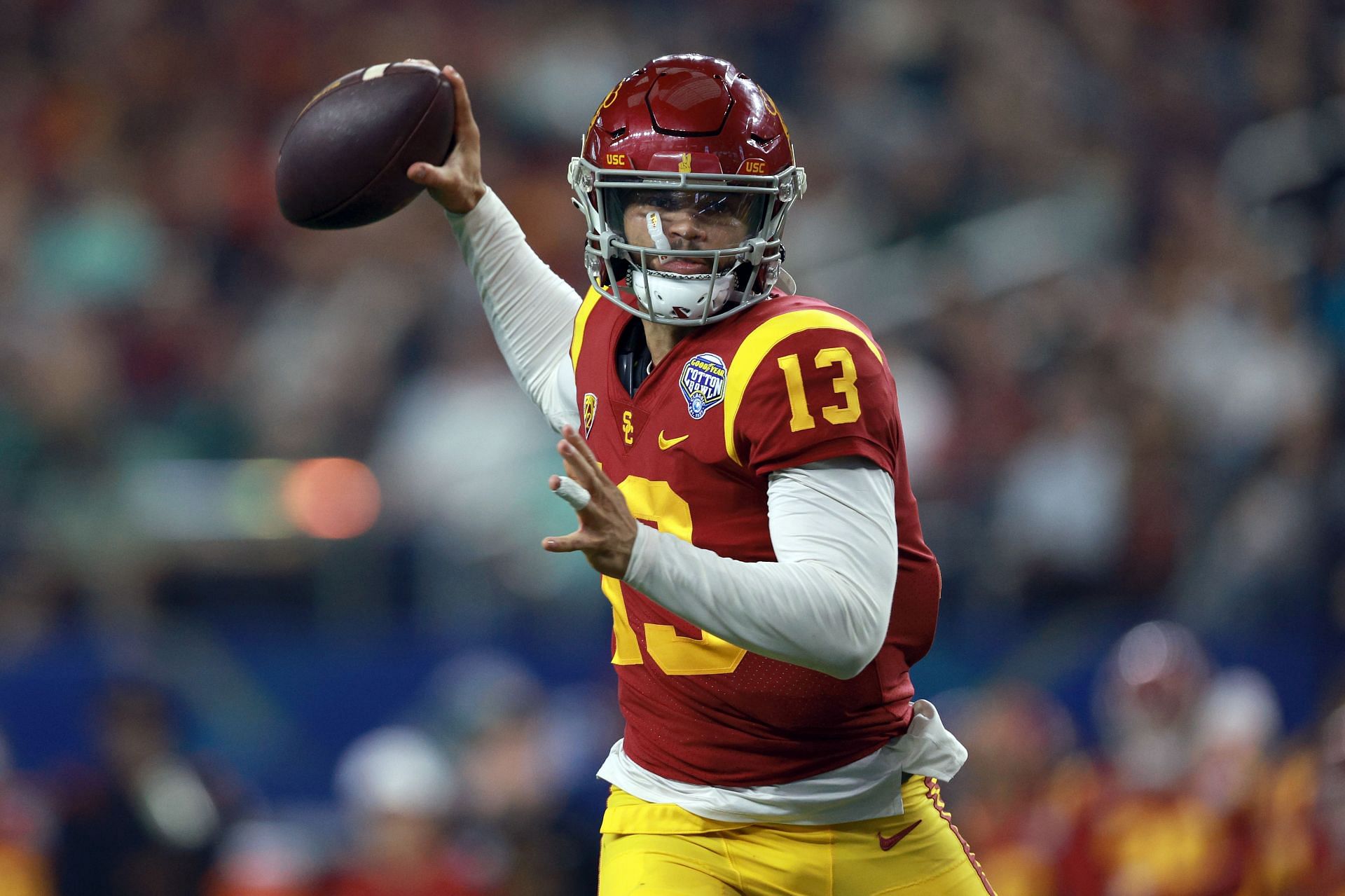 USC QB Caleb Williams uses NIL rights for LA Dodgers bobblehead giveaway