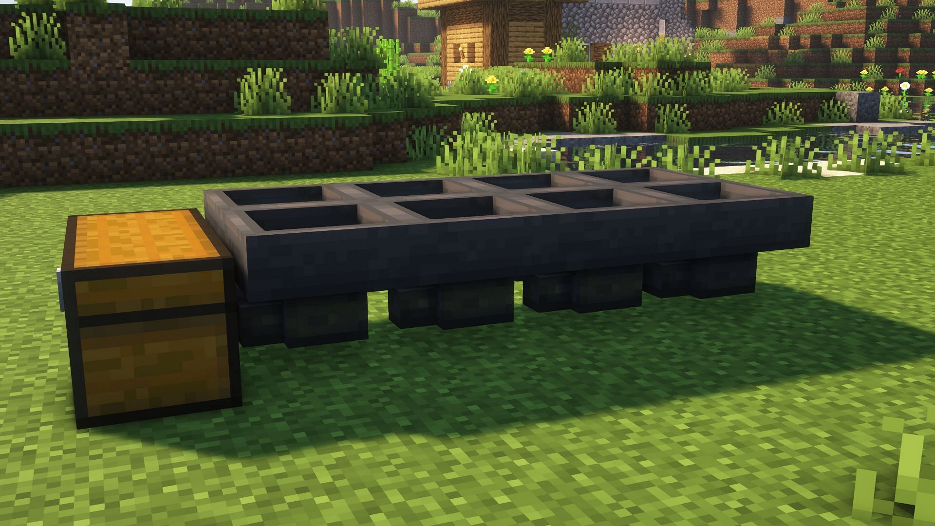 A double chest with hoppers going into it (Image via Mojang)