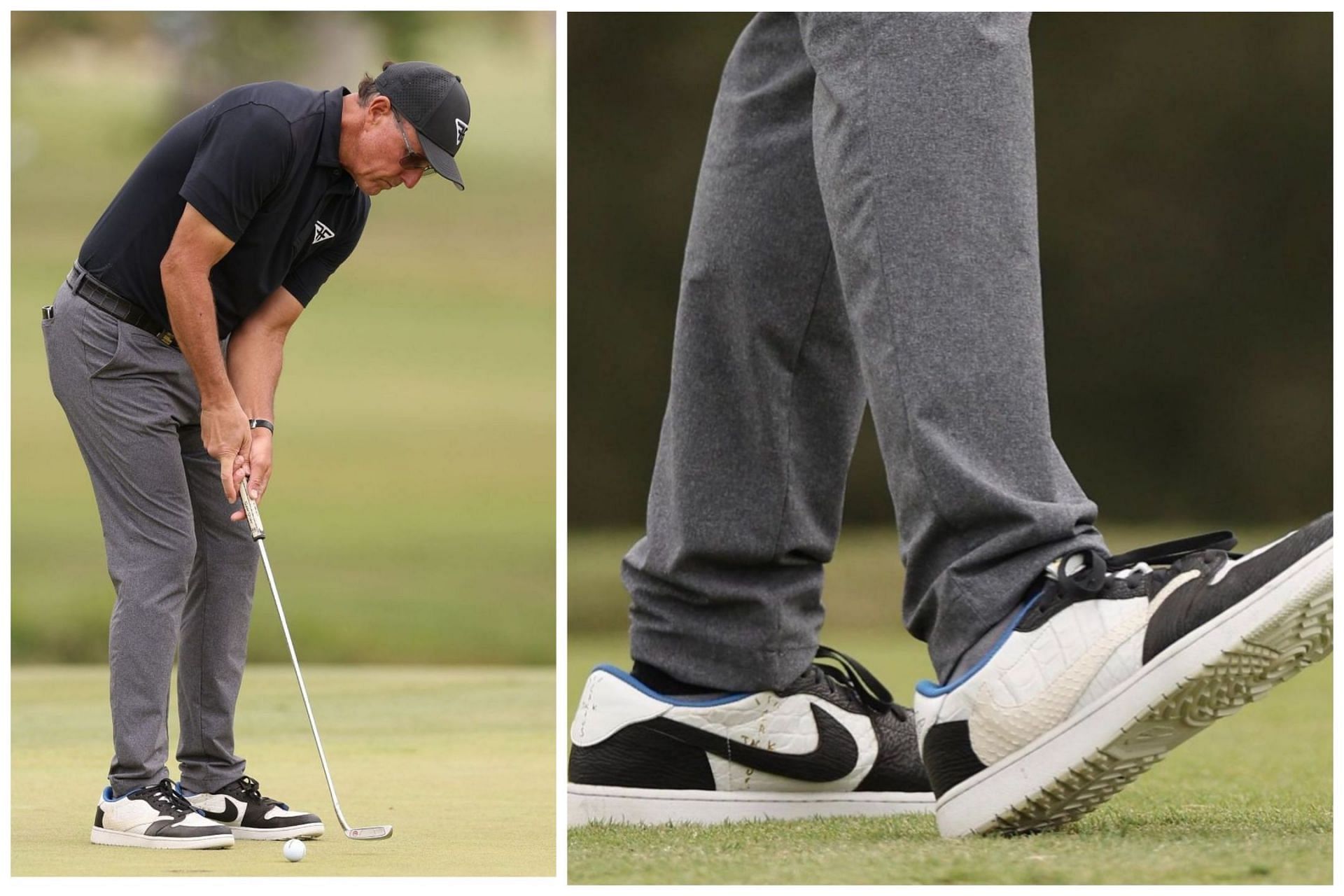 Phil Mickelson was seen wearing custom made Nike Air Jordan shoes at the US Open 2023