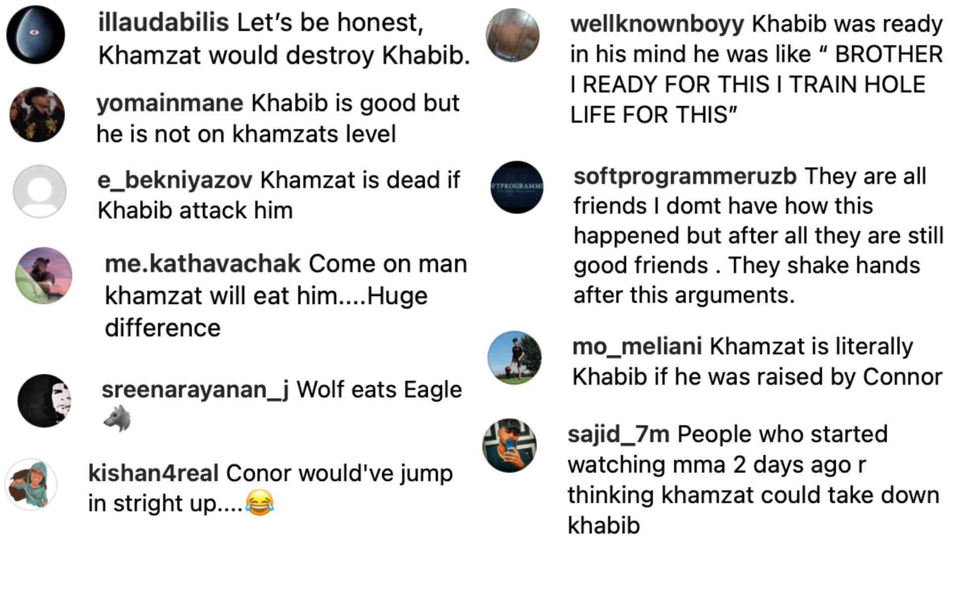 Fans react to Nurmagomedov and Chimaev incident.