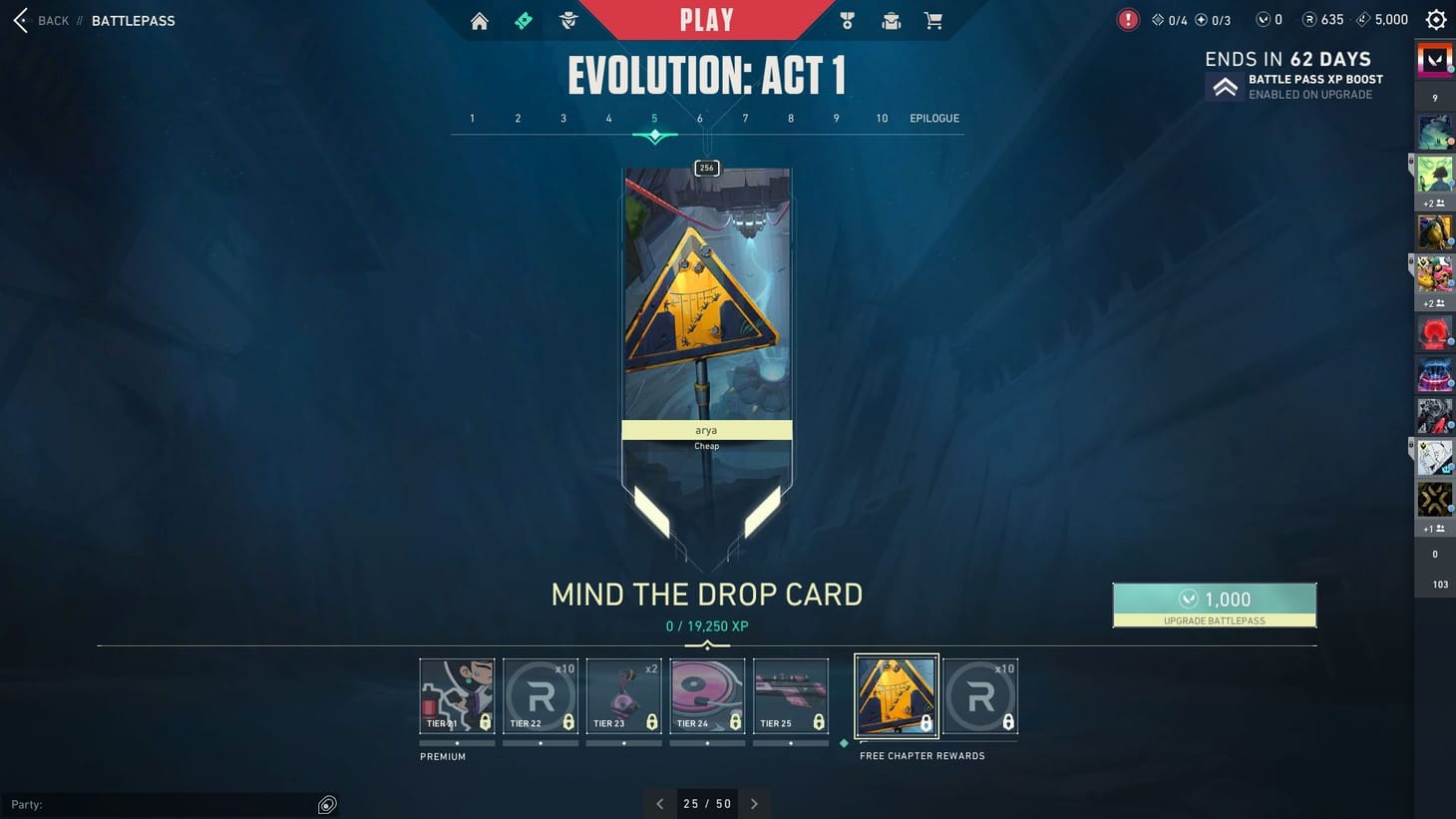 Battlepass: Valorant Episode 7 Act 1: All Battlepass tiers and rewards