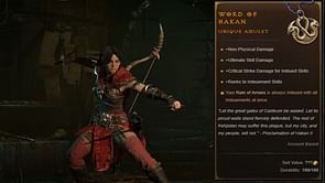 Word of Hakan in Diablo 4: How to get, unique effects, affixes, and more