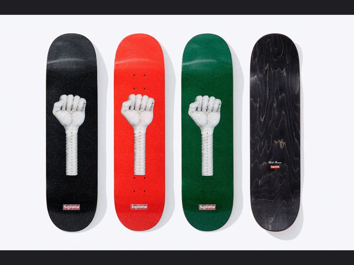 Skateboards from the Spring 2023 Collaboration (Image via Supreme)