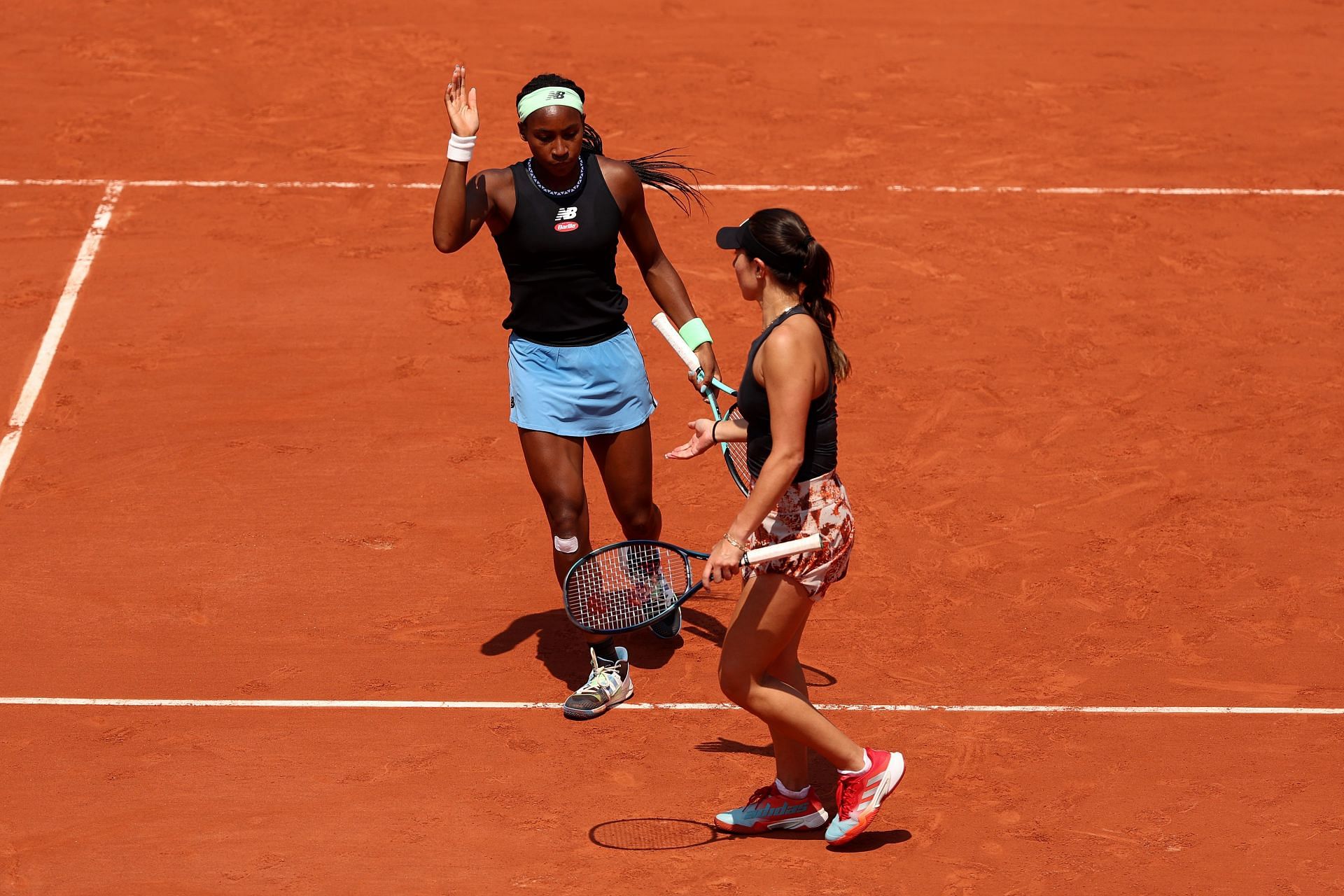 Coco Gauff and Jessica Pegula at the 2023 French Open.