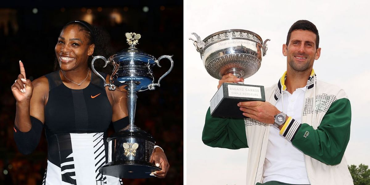Serena Williams congratulates Novak Djokovic