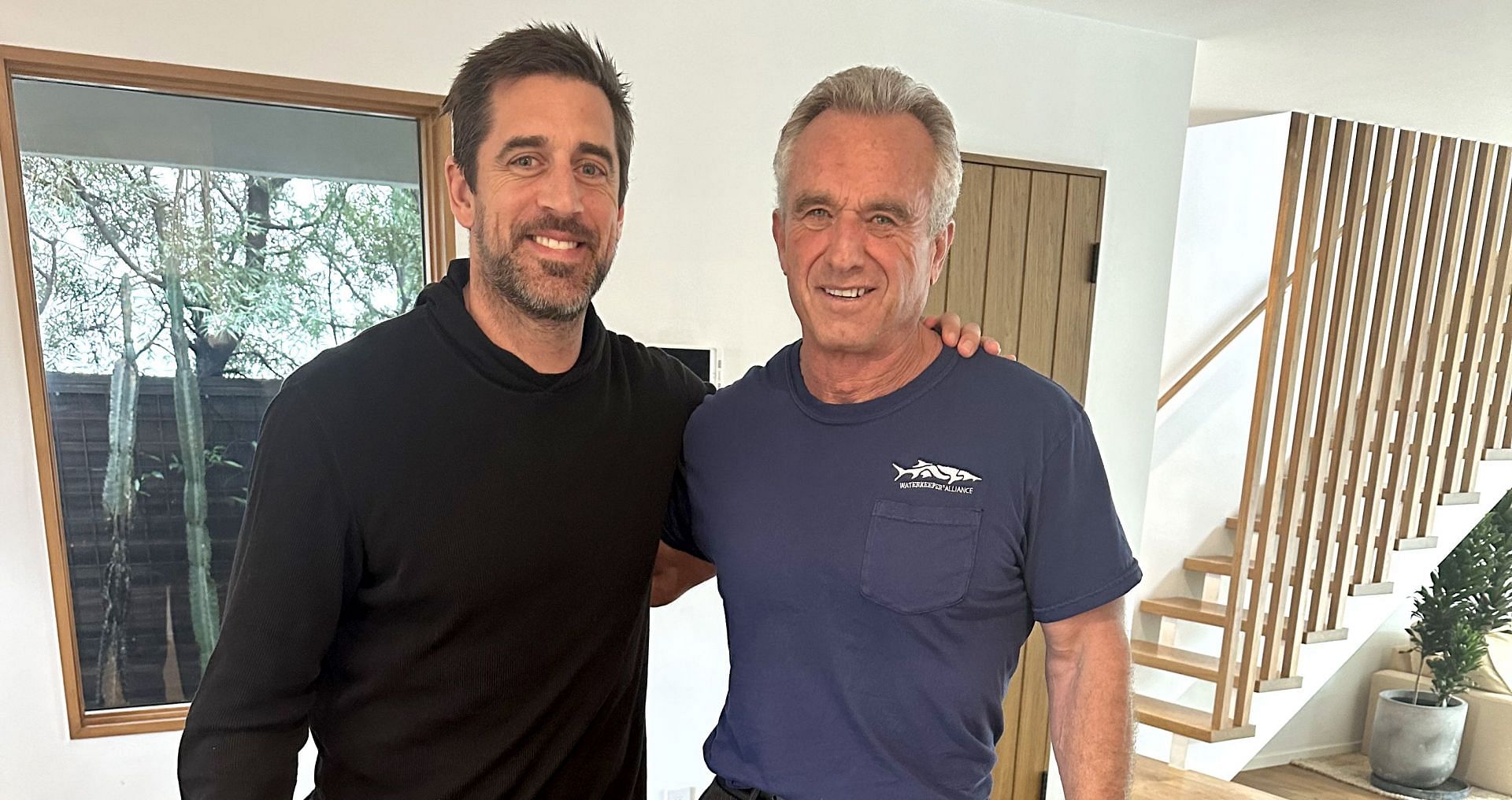 Aaron Rodgers with 2024 presidential candidate Robert Kennedy Jr.