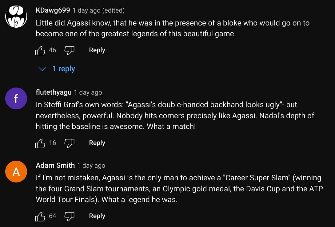 Screengrab from YouTube comments