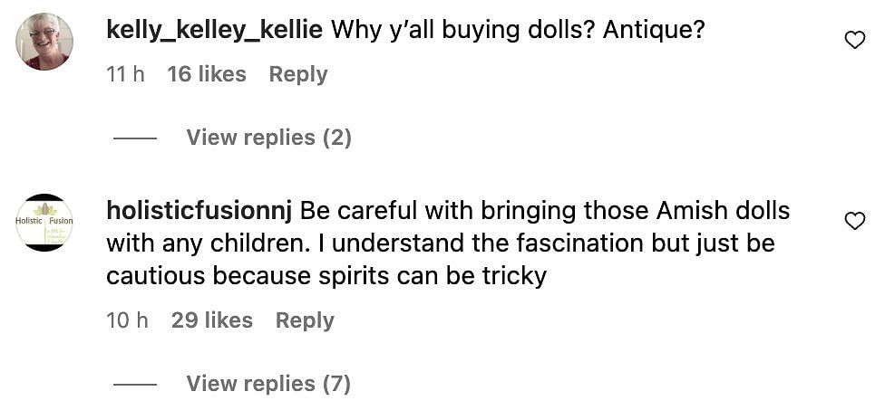 Social media users warned the 1000-lb sisters to steer clear from the haunted dolls as the duo showed their collection of paranormal items on an Instagram Live session. (Image via Twitter)