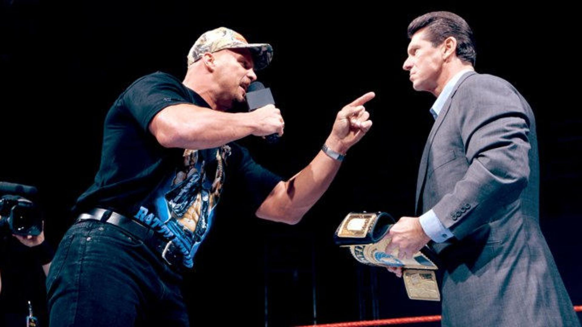 Steve Austin (left) and Vince McMahon (right)