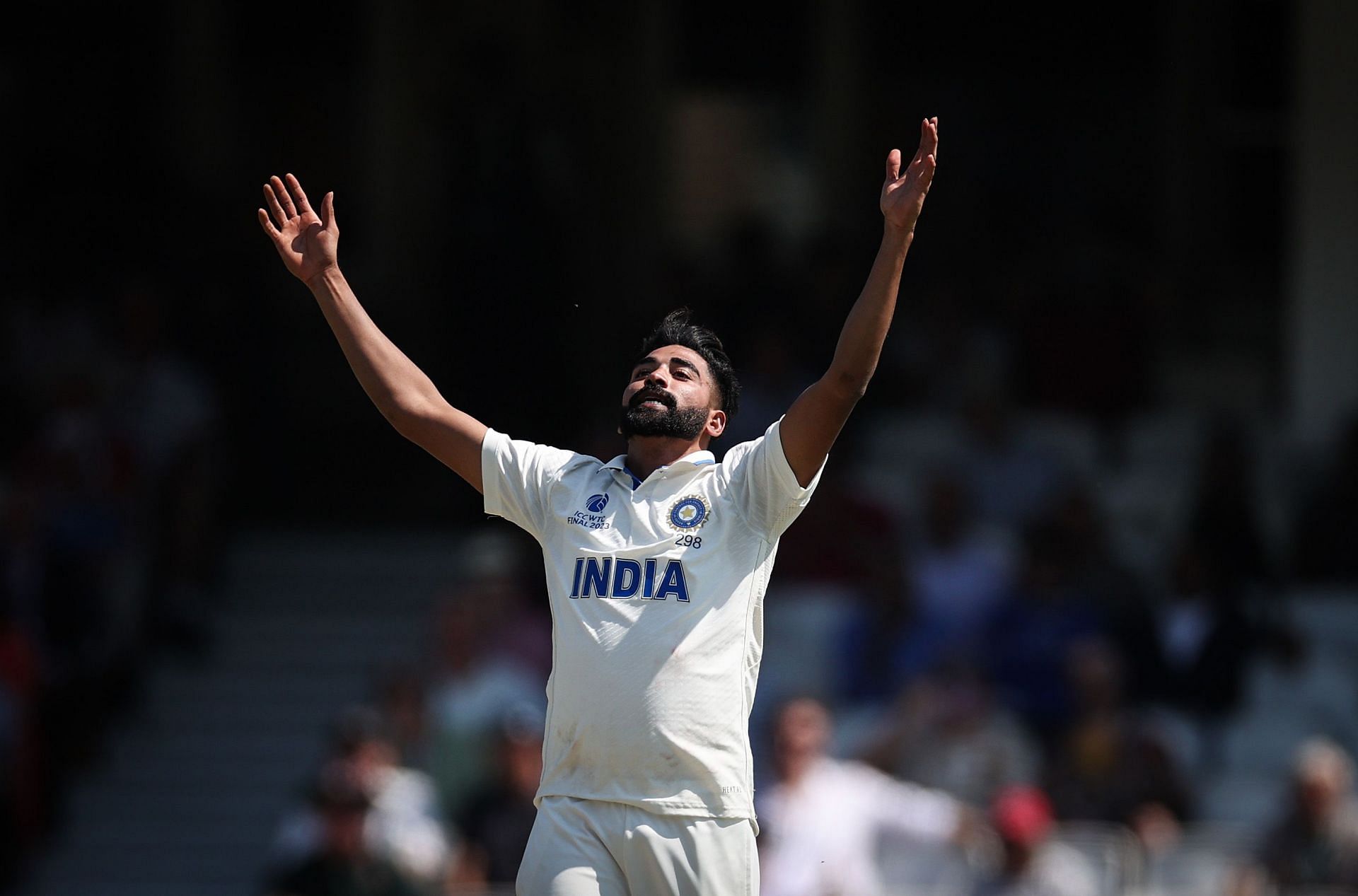 Mohammed Siraj reacts after claiming a wicket. (Pic: Getty Images)