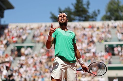 Karen Khachanov at the 2023 French Open.