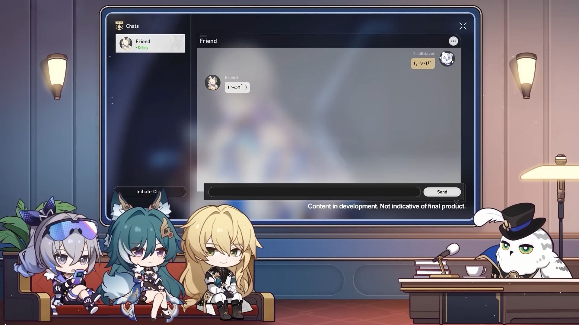 Upcoming chat options (Image via Honkai Star Rail)